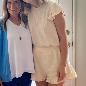 Terry Cloth Cream Two piece set, shorts and top